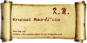Krucsai Maurícia névjegykártya